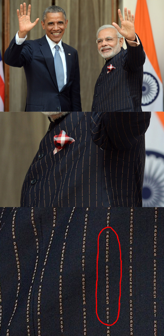 Modi in suit with Obama